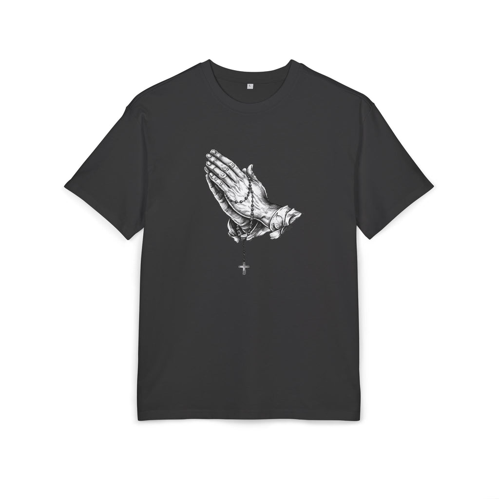 Silent Faith Tee – Praying Hands Oversized T-Shirt