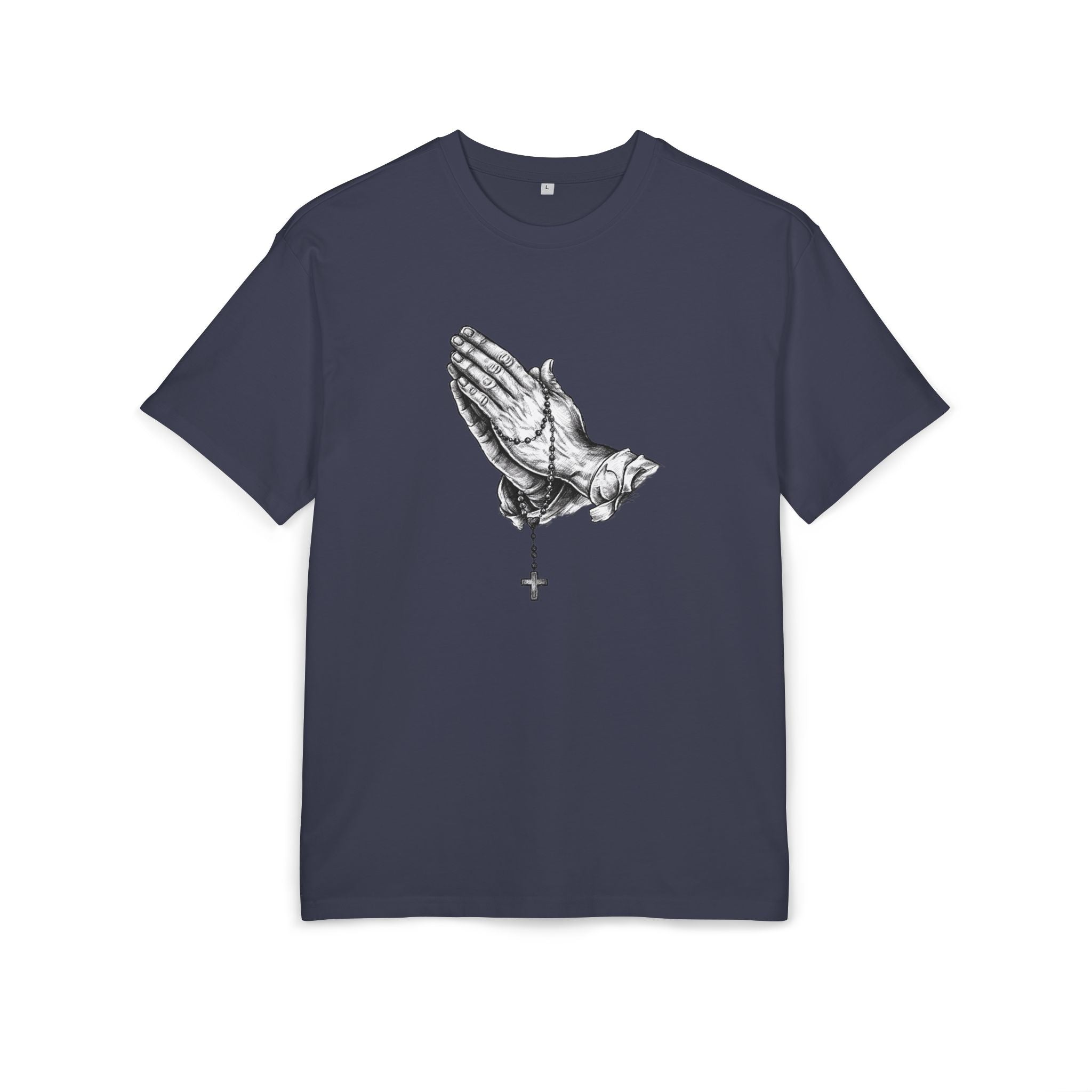 Silent Faith Tee – Praying Hands Oversized T-Shirt