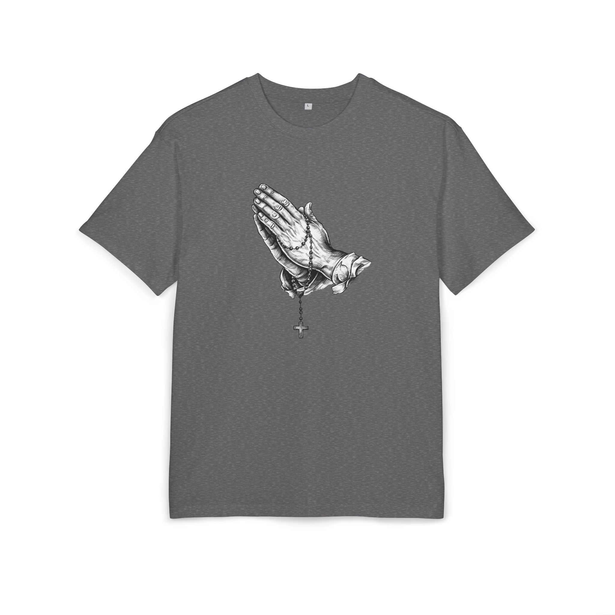 Silent Faith Tee – Praying Hands Oversized T-Shirt